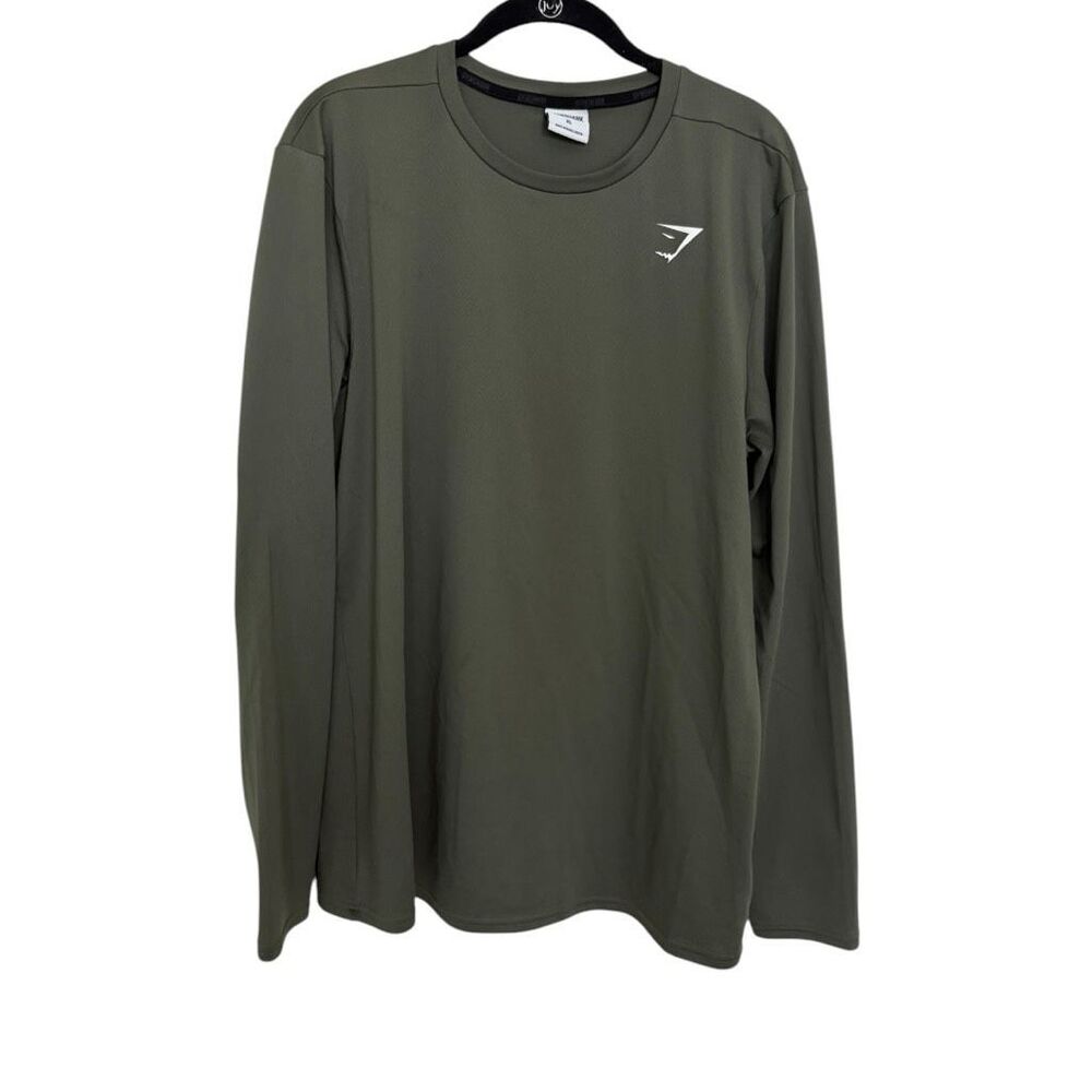 Gymshark Arrival Long Sleeve Workout Top Olive Green Size XL